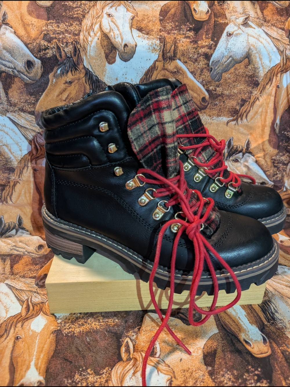 Buckle Black Lug Sole Boots